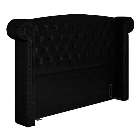 Cabeceira Cama Box King 195cm Provença P02 Sintético Preto - Mpozenato