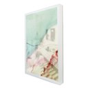Ver imagem 1 de Quadro Decorativo Caixa Alta com Vidro Abstrato Mármore Azul Simples TaColado Moldura Branca 120 x 8