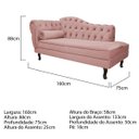 Ver imagem 3 de Recamier Diana 1,60M Lado Direito Suede Rosê - Doce Sonho Móveis