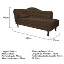 Ver imagem 3 de Recamier Diana 1,60M Lado Direito Suede Marrom - Doce Sonho Móveis
