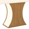 Mesa de Jantar Selena Canto Arredondado com Vidro 160x90 Nature/Off White - Móveis Henn - 3