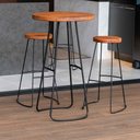 Ver imagem 2 de Conjunto Mesa Bistrô Alta e 2 Banquetas Estilo Industrial Aura D09 Peroba - Mpozenato