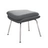 Poltrona Womb Chair com Puff Cromada Linho Cinza - 4