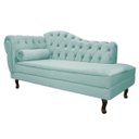 Ver imagem 1 de Recamier Diana 1,85M Lado Direito Suede Azul Tiffany - Doce Sonho Móveis