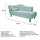 Ver imagem 3 de Recamier Diana 1,85M Lado Direito Suede Azul Tiffany - Doce Sonho Móveis