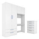 Ver imagem 2 de Conjunto Modulado Infantil Joy com Escrivaninha e Cômoda Bco/azu - M.a Branco/azul