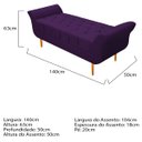 Ver imagem 4 de Recamier Estofado Ari 1,40M Casal Suede Roxo - Doce Sonho Móveis