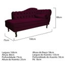 Ver imagem 3 de Recamier Diana 1,60M Lado Esquerdo Suede Bordô - Doce Sonho Móveis