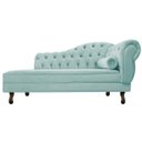 Ver imagem 2 de Recamier Diana 1,60M Lado Esquerdo Suede Azul Tiffany - Doce Sonho Móveis