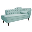 Ver imagem 1 de Recamier Diana 1,60M Lado Esquerdo Suede Azul Tiffany - Doce Sonho Móveis