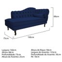 Ver imagem 3 de Recamier Diana 1,60M Lado Esquerdo Suede Azul Marinho - Doce Sonho Móveis