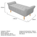 Ver imagem 4 de Recamier Estofado Ari 1,40M Casal Suede Branco - Doce Sonho Móveis