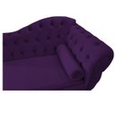 Ver imagem 4 de Recamier Diana 1,85M Lado Esquerdo Suede Roxo - Doce Sonho Móveis