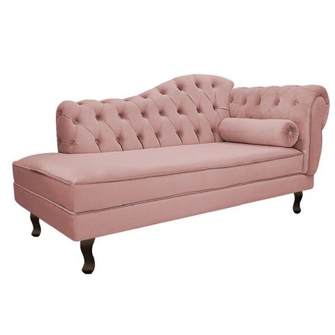 Recamier Diana 1,85M Lado Esquerdo Suede Rosê - Doce Sonho Móveis