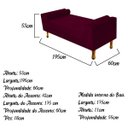 Ver imagem 3 de Recamier Félix King Size 1,95M Suede Bordô - Doce Sonho Móveis