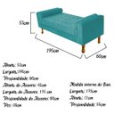 Ver imagem 3 de Recamier Félix King Size 1,95M Suede Azul Turquesa - Doce Sonho Móveis