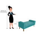 Ver imagem 5 de Recamier Félix King Size 1,95M Suede Azul Turquesa - Doce Sonho Móveis