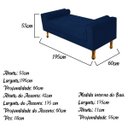 Ver imagem 3 de Recamier Félix King Size 1,95M Suede Azul Marinho - Doce Sonho Móveis