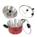 Ver imagem 6 de Panela Multifuncional 4 em 1 Pipoqueira, Pudim, Cozimento a Vapor Caldeirão com Tampa de Vidro