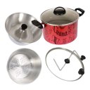 Ver imagem 1 de Panela Multifuncional 4 em 1 Pipoqueira, Pudim, Cozimento a Vapor Caldeirão com Tampa de Vidro