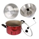 Ver imagem 7 de Panela Multifuncional 4 em 1 Pipoqueira, Pudim, Cozimento a Vapor Caldeirão com Tampa de Vidro