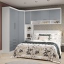 Ver imagem 1 de Quarto de Canto Queen com Guarda Roupas Cabeceira Alpes Luciane Móveis