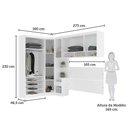 Ver imagem 4 de Quarto de Canto Queen com Guarda Roupas Cabeceira Alpes Luciane Móveis