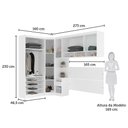 Ver imagem 4 de Quarto de Canto Queen com Guarda Roupas Cabeceira Alpes Luciane Móveis