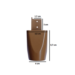 Kit com 6 Pés de Roupeiros Armarios 7cm Mari Marrom Plástico - 2