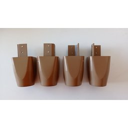 Kit com 6 Pés de Roupeiros Armarios 7cm Mari Marrom Plástico - 5