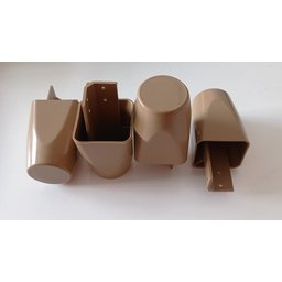 Kit com 6 Pés de Roupeiros Armarios 7cm Mari Marrom Plástico - 3