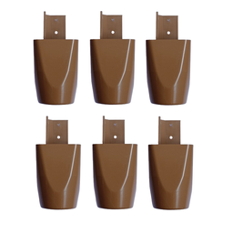 Kit com 6 Pés de Roupeiros Armarios 7cm Mari Marrom Plástico - 1