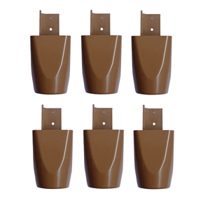Kit com 6 Pés de Roupeiros Armarios 7cm Mari Marrom Plástico