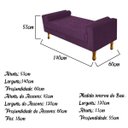 Ver imagem 3 de Recamier Félix Casal 140cm Suede Roxo