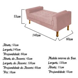 Recamier Félix Casal 140cm Suede Rosê - 3