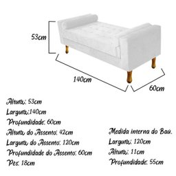 Recamier Félix Casal 140cm Suede Branco - 3