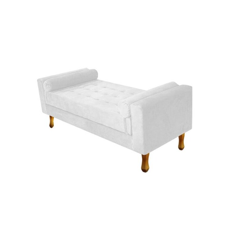 Recamier Félix Casal 140cm Suede Branco Recamier Félix Casal 140cm Suede Branco