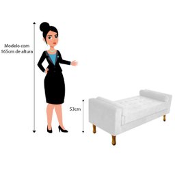 Recamier Félix Casal 140cm Suede Branco - 5
