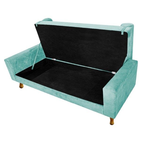 Recamier Félix Casal 1,40M Suede Azul Tiffany - Doce Sonho Móveis - 6