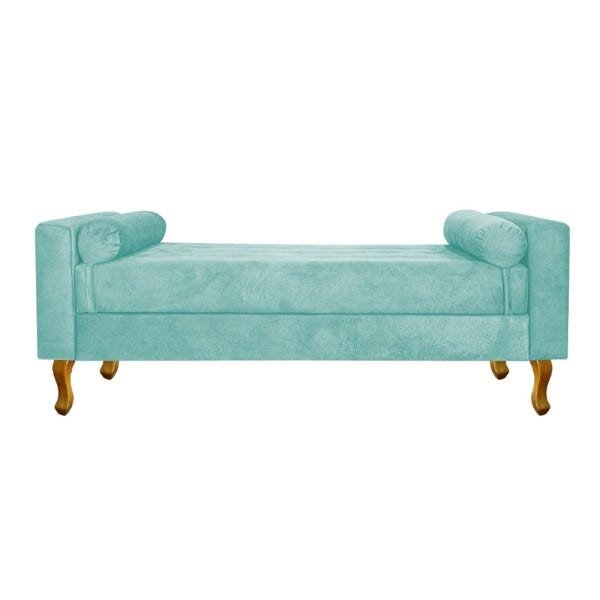 Recamier Félix Casal 1,40M Suede Azul Tiffany - Doce Sonho Móveis - 2