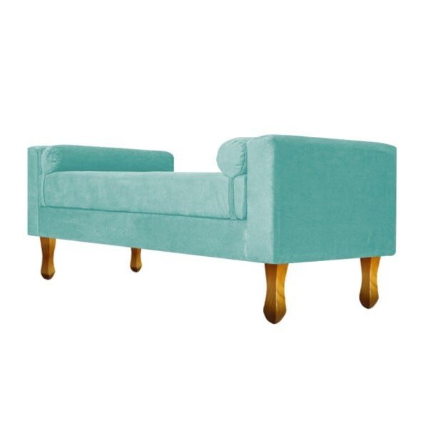 Recamier Félix Casal 1,40M Suede Azul Tiffany - Doce Sonho Móveis - 4