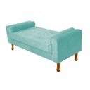 Ver imagem 1 de Recamier Félix Queen Size 1,60M Suede Azul Tiffany - Doce Sonho Móveis