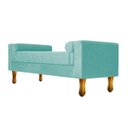Ver imagem 4 de Recamier Félix Queen Size 1,60M Suede Azul Tiffany - Doce Sonho Móveis