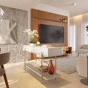 Ver imagem 3 de Aparador para Sala de Estar com LED Sena Luxo - Off White Matte/Freijó