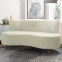 Ver imagem 1 de Sofá Living 3 Lugares 160cm Aang Pés Palito Veludo Bege G33 - Gran Belo