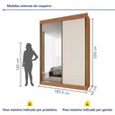Ver imagem 4 de Guarda-roupa Casal 2 Portas de Correr 100% Mdf Chicago