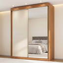 Ver imagem 1 de Guarda-Roupa Casal 2 Portas de Correr 100% MDF Chicago Marrom/Cinamomo/Off White