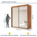 Ver imagem 4 de Guarda-Roupa Casal 2 Portas de Correr 100% MDF Chicago Marrom/Cinamomo/Off White