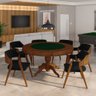 Conjunto Mesa de Jogos Carteado Bellagio Tampo Reversível e 6 Cadeiras Madeira Poker Base Estrela Ve - 1