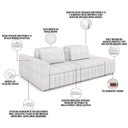 Ver imagem 4 de Sofá Ilha com Puff para Sala Living 285cm Amber M03 Bouclê Branco - Lyam Decor